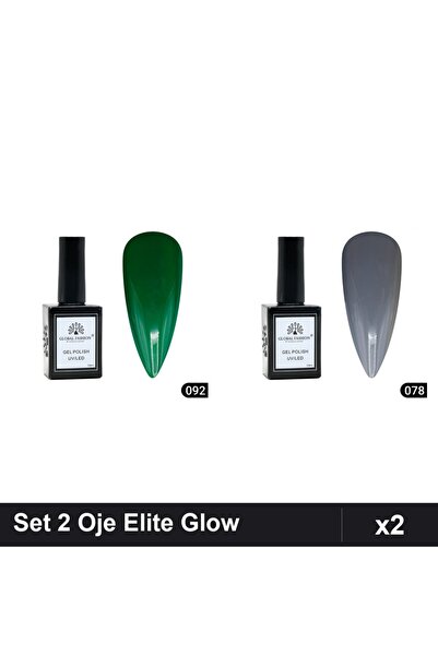 Makeup Set 2 Oje Semipermanente Global Fashion Elite Glow 15ml, Nuante 092 07...