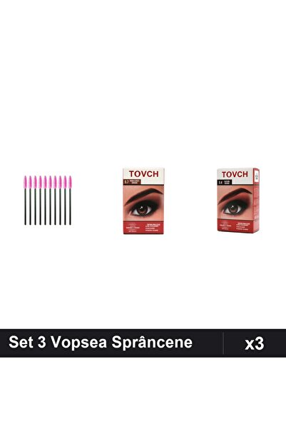 Makeup Set of 3 Eyebrow Dye Shades 5.7 and 5.4 + Eyelash Brushes 10pcs, Profe...