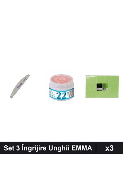 Makeup Set 3 Îngrijire Unghii EMMA, Pilă 150/240, Gel Constructie UV LED 15g,...