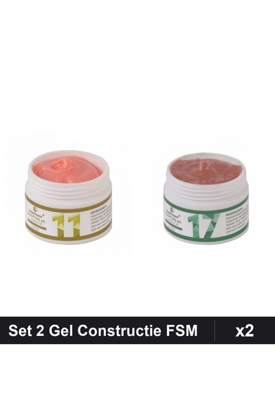 Makeup Set 2 Gel Constructie UV LED FSM 15g, Nuante 11 17, Építés Unghii Prof...
