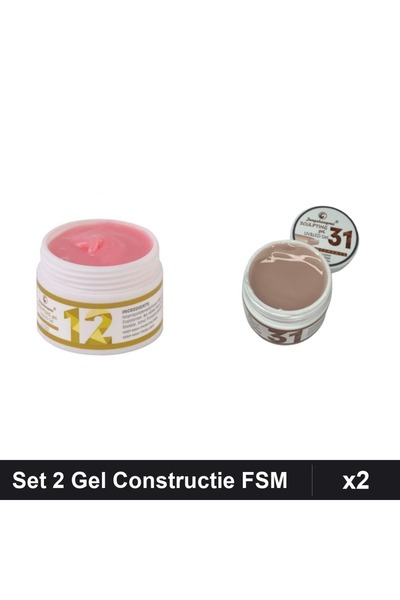 Makeup Set 2 Gel Constructie UV LED FSM 15g, Nuante 12 31, Manichiura Profesi...