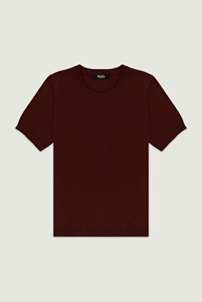 Msrlassn Plum Rib Detailed Women's T-Shirt