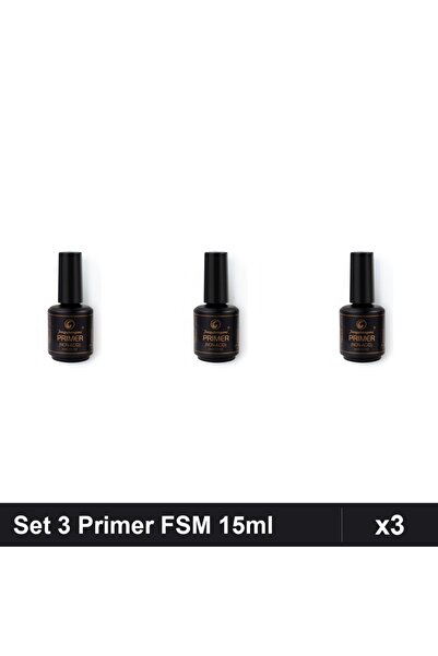 Makeup Set 3 Primer Non-Acid FSM 15ml, Bază Ojă Semipermanentă, Preparat Ungh...