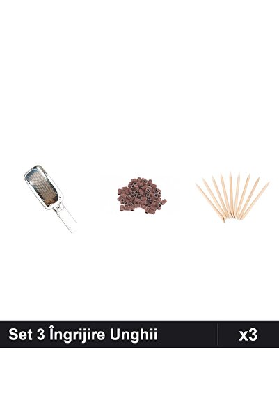 Makeup Set 3 Îngrijire Unghii - Răzătoare Calcaie, Rezerve Smirghel 80, Bețiș...