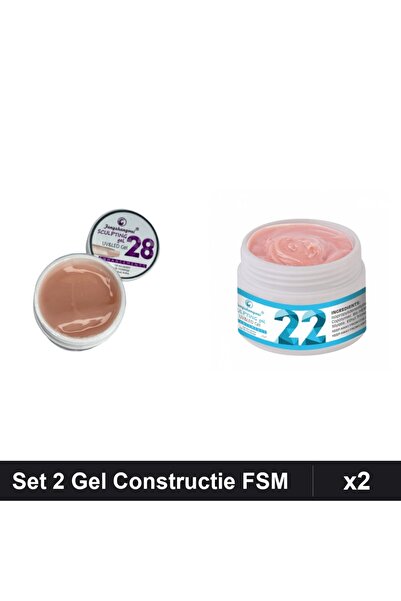 Makeup Set 2 Gel Constructie UV LED FSM 15g, Nuante 28 22, Manichiura Profesi...