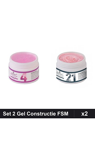 Makeup Set 2 Gel Constructie UV LED FSM 15g, Nuante 04 21, Manichiura Unghii