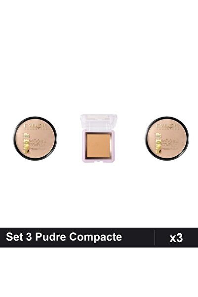 Makeup Set 3 Pudre Compacte Eveline Cosmetics & Ruby Rose, Nuante Medium Beig...