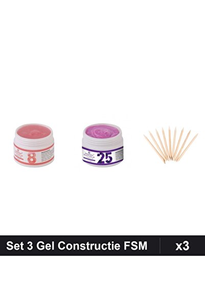 Makeup Set 3 Gel Constructie UV LED FSM 15g Nuante 08 25, Betisoare Portocal ...