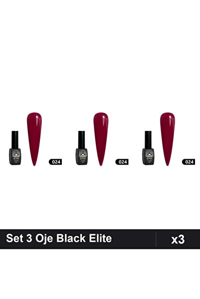 Makeup Set 3 Oje Semipermanente Black Elite Global Fashion 8ml, Manichiură UV...