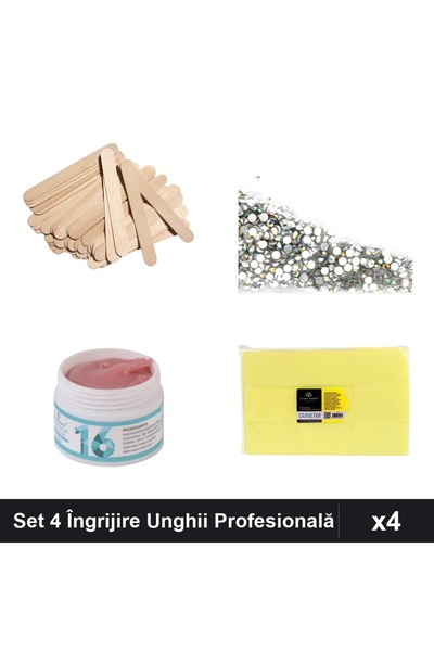 Makeup Set 4 Îngrijire Unghii: Gel UV LED 15g, Cristale Swarovski, Spatula Le...