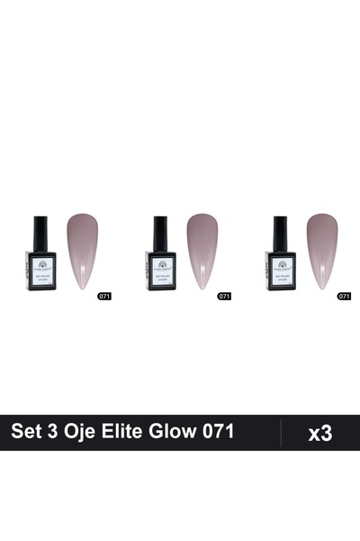 Makeup Set of 3 Global Fashion Elite Glow Semi-Permanent Nail Polish 15ml, Sh...