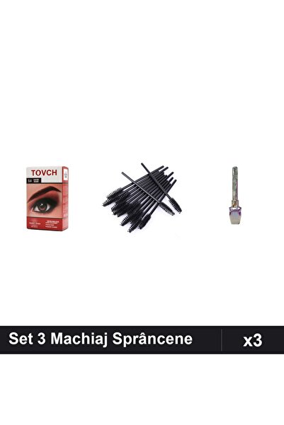 Makeup Set 3 Creion Sprâncene Vopsea Nuanță 5.4, 10 Periute Stilizare, Eyelin...