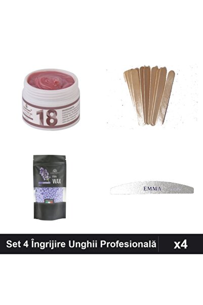 Makeup Set 4 Îngrijire Unghii FSM Gel Constructie UV LED 15g, Ceară Epilare L...