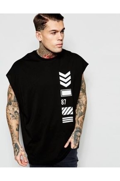 valeriae bellanova Tricou fără mâneci pentru bărbați, supradimensionat, cu de...