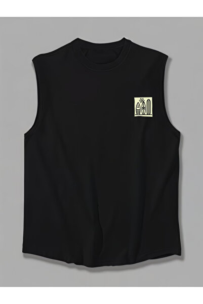 valeriae Bellanova Men's Oversize Crew Neck Sleeveless T-Shirt - Long Cut