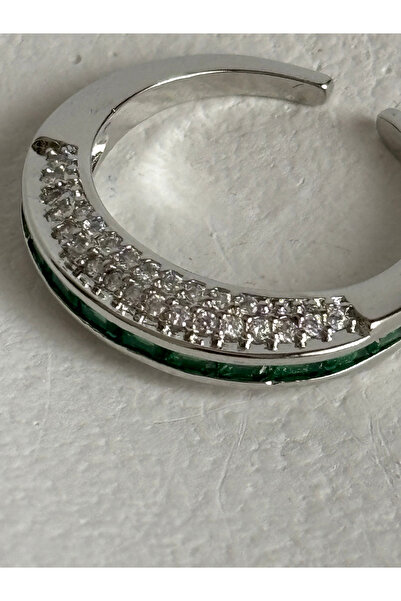 BHR AKSESUAR Silver Color Zircon Stone Adjustable Ring