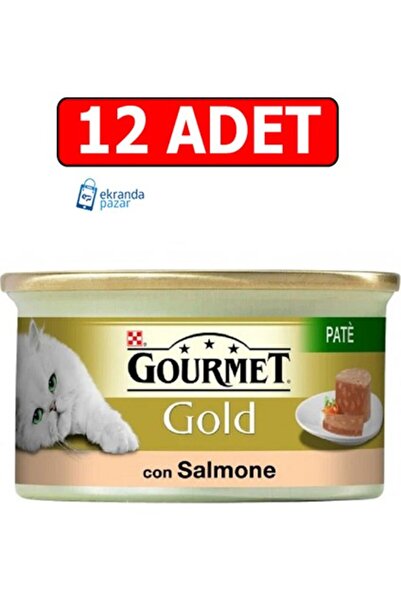 Gourmet Gold Kıyılmış Somonlu Kedi Konservesi 85GR 12 Adet Kedi Yaş Mama -TY5...