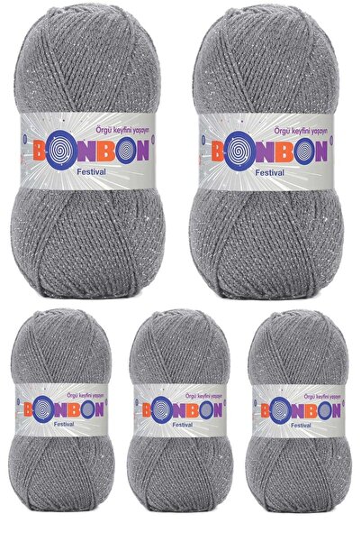 atastore2017 5 Pieces Festival Glitter Knitting Yarn Wool Color No:233