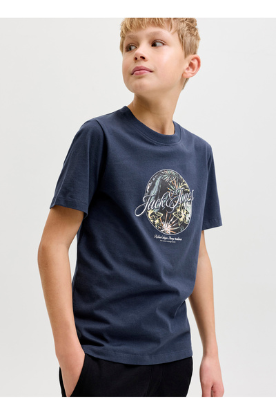 Jack & Jones Lacivert Erkek Çocuk Baskılı T-Shirt 12289893