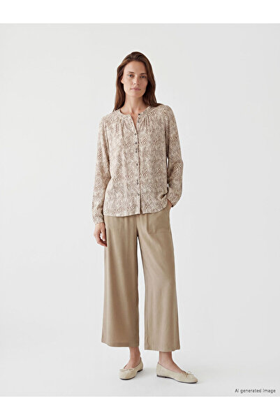 LC Waikiki Peak New Season Crew Neck Patterned Blouse