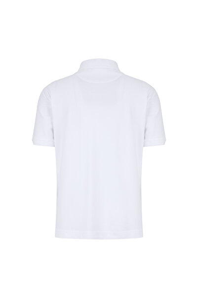BROOKS BROTHERS Tricou alb pentru bărbați, cu croială standard și logo imprim...