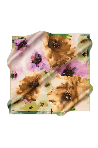 Aker Green 90X90 Silk Cotton Scarf