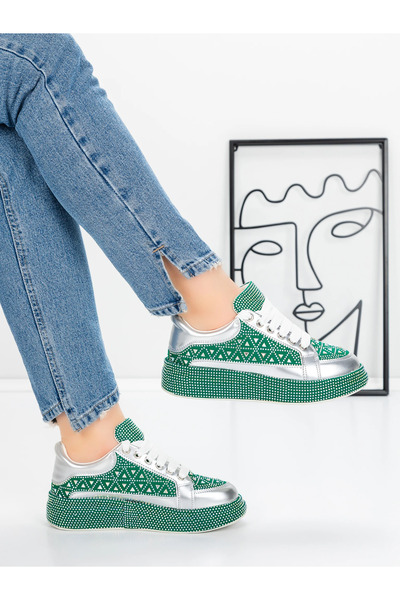 mei Women's Sneakers 5WL91 Green