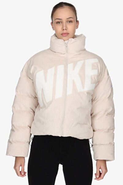 Nike Sportswear Therma Fit Essential Womens Cream Jacket Kadın Mont Krem