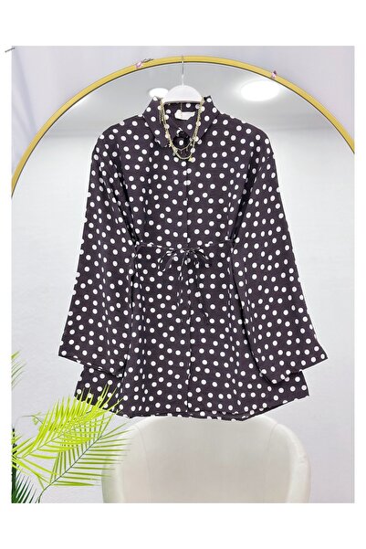 YEDİLALE Benekli̇ Hidden Button Belted Tunic