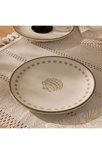 Evidea Kitchen Corin 4'lü Pasta Tabağı Seti - Bej / Krem