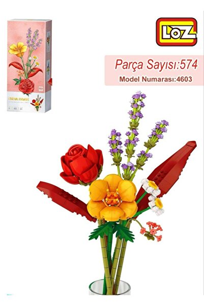 Loz Mini 574 Parça Çiçek Buketi Blok Seti – Eternal Flowers II (4603)