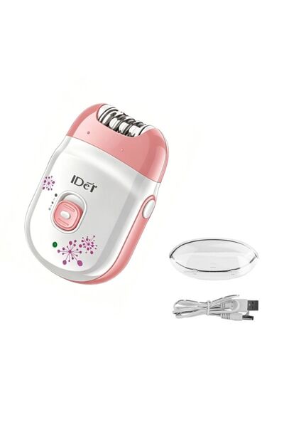 idei Epilator Reîncărcabil USB pentru Femei, Roz și Alb, cu Accesorii Incluse