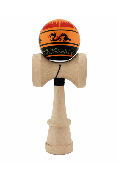 OEM Kendama Dragon Portocaliu, grip super sticky, ata 80cm, cupe mari 46-49, ...