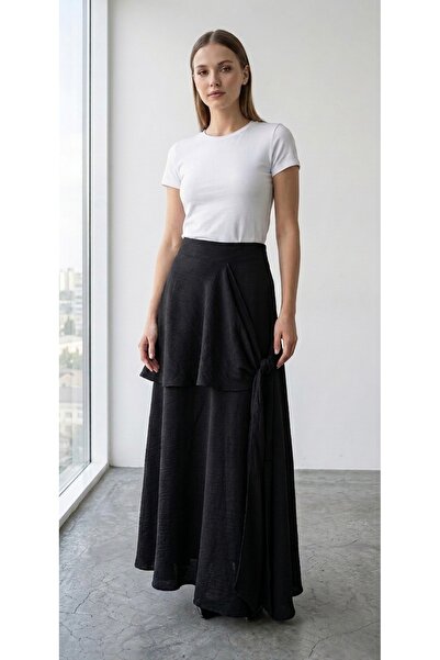 QSS Muslin Long Skirt with Tie Detail