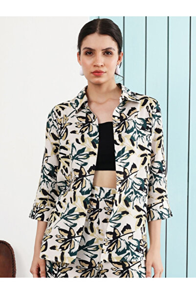 Athena By Styli Floral Print 3/4 Sleeves Shirt