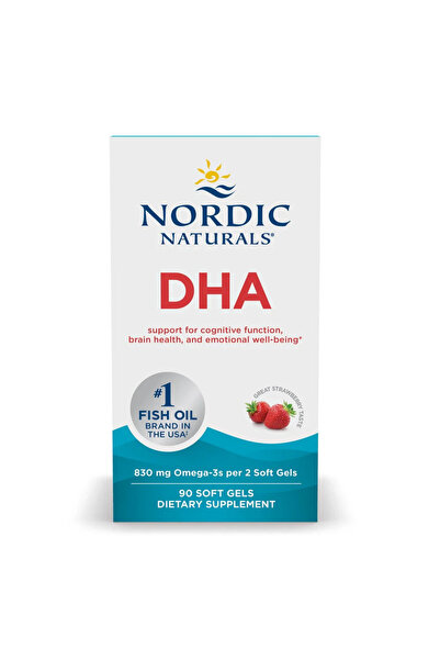 Nordic Naturals Omega-3, 830 mg, Nordic Naturals, DHA, căpșuni, 60 capsule