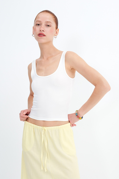 Addax Tricou de bază cu gât în ​​U A0104-DK1