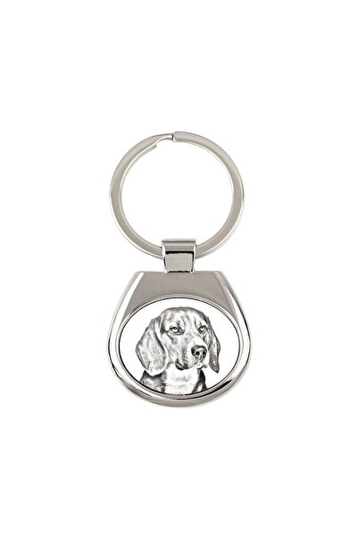 Art - Dog Breloc Beagle cu un câine, breloc cu imprimeu, pandantiv personaliz...