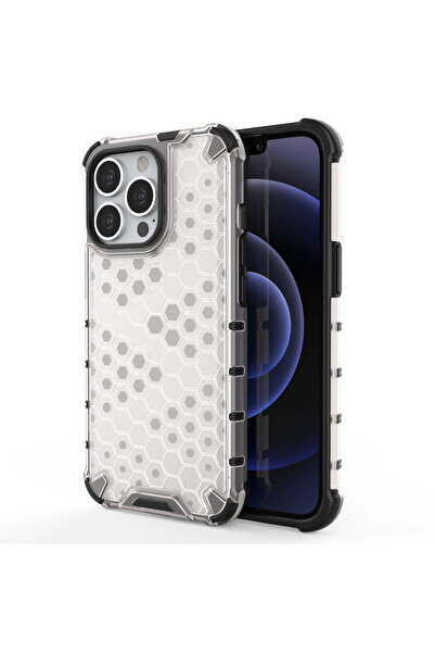 Hurtel Husă tip fagure, armată, cu bumper din TPU pentru iPhone 13 Pro, trans...