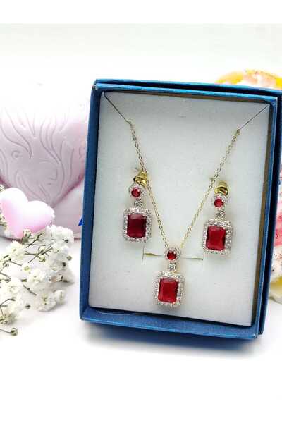 NN Set "Red Diamond" placat cu aur 14k