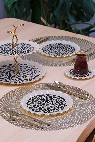 Glore Leopar Wavy 26 Parça Tea Time