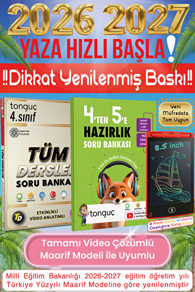 Tonguç Yayınları 4'ten 5'e Hazırlık Tüm Dersler Soru Bankası Yaz Tatili Kitab...