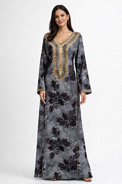 shahad fashion جلابية فاخرة بتصميم طويل وانسيابي