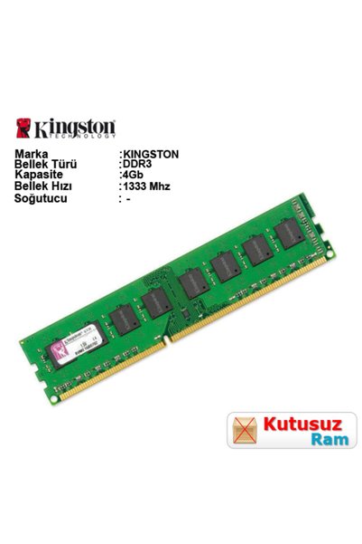 Kingston 4GB DDR3 1333Mhz Pc Ram KVR13N9S8/4 (Kutusuz)