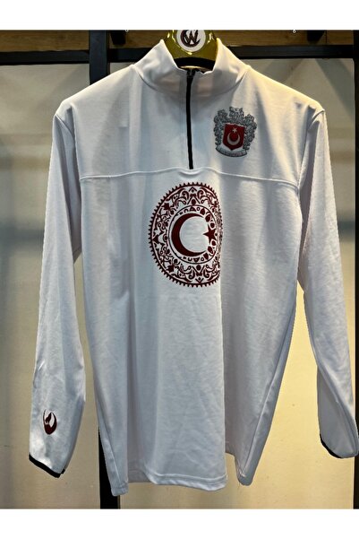 CLAW UP WORK Turkey Pvc Emblem Printed White Sweatshirt