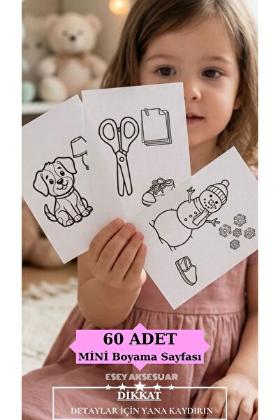Esey Dizayn Eşleştirme Oyunu ve Boyama Sayfaları 60 Adet - MİNİ Sayfalar 4-6 ...