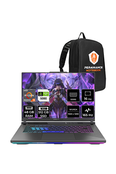ASUS ROG Strix G16 Ryzen 9 8940HX RTX5080 16GB 48GB RAM 512GB SSD 16" FHD+ 16...