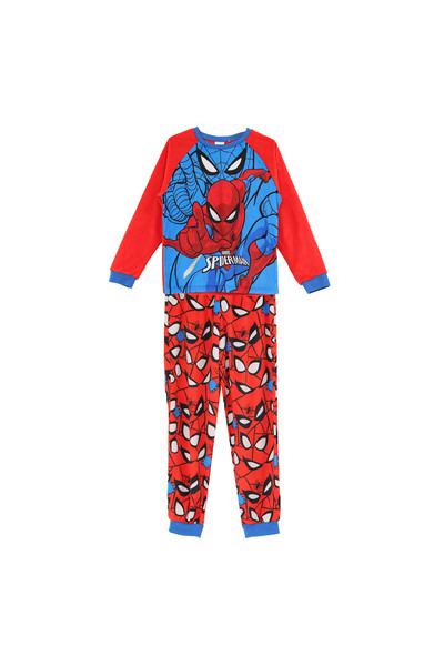 Zumzeria Set de pijamale de iarnă din catifea roșie și albastră cu model Spid...