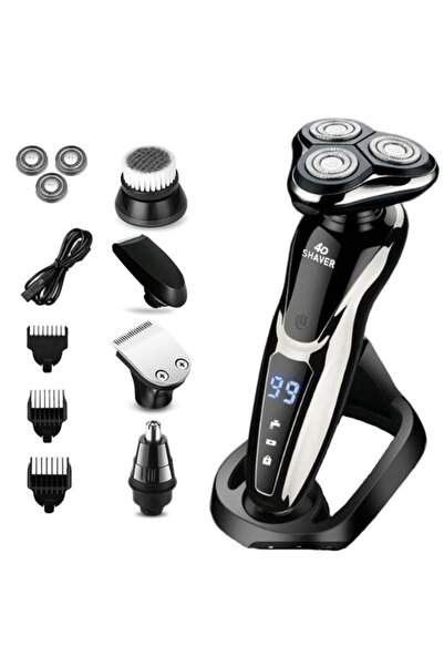VeeShop Aparat de Ras Electric Barbati Multifunctional 5in1, Wet&Dry, Display...