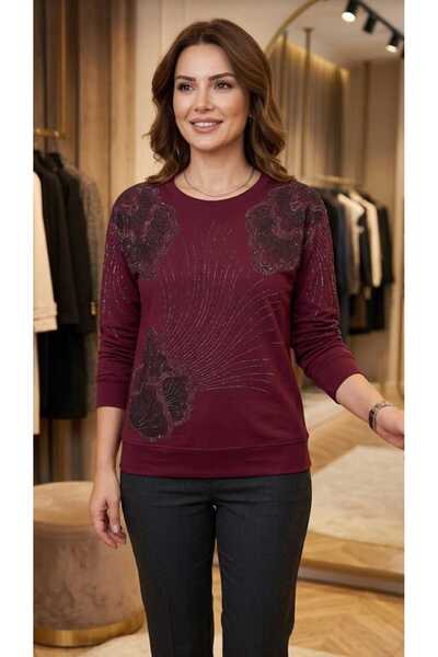 Aylin Zero-Collar Sports Combed Cotton Blouse with Ribbed Bottom and Sleeves ...